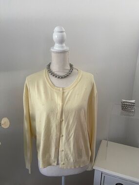 A New Day Pale Yellow Button-Front Knit Cardigan